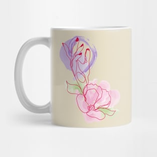 Female hand and flower Mug